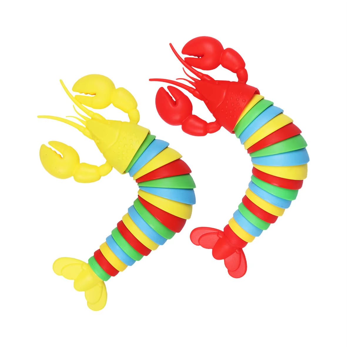 3D Articulated Stretch Lobster Stress Reliever Hand Toy, Sensory Fidget Toy for Adults and Kids, Pressure Relieving Desk Toy - FLUFFI