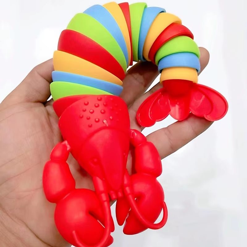 3D Articulated Stretch Lobster Stress Reliever Hand Toy, Sensory Fidget Toy for Adults and Kids, Pressure Relieving Desk Toy - FLUFFI