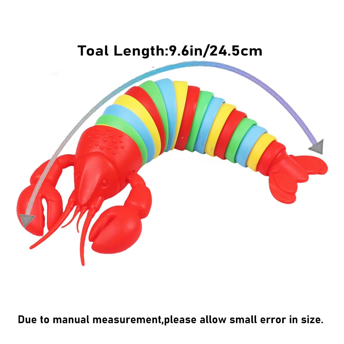 3D Articulated Stretch Lobster Stress Reliever Hand Toy, Sensory Fidget Toy for Adults and Kids, Pressure Relieving Desk Toy - FLUFFI