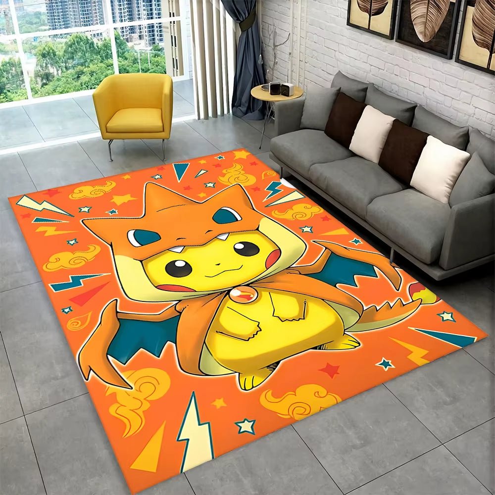3D Cute Pokemon Cartoon Carpet Rug for Home Living Room Bedroom Sofa Doormat Decor,Child Play Area Rug Non - Slip Floor Mat Gift - FLUFFI