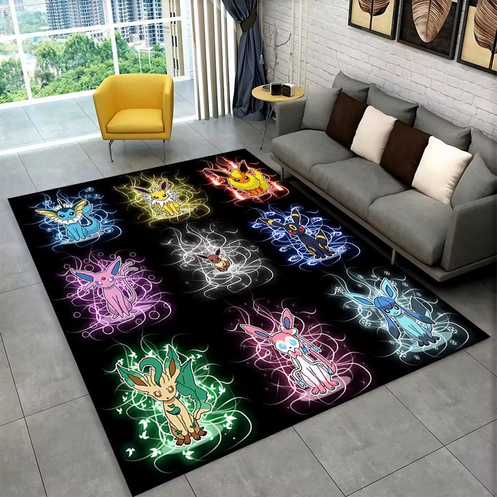 3D Cute Pokemon Cartoon Carpet Rug for Home Living Room Bedroom Sofa Doormat Decor,Child Play Area Rug Non - Slip Floor Mat Gift - FLUFFI
