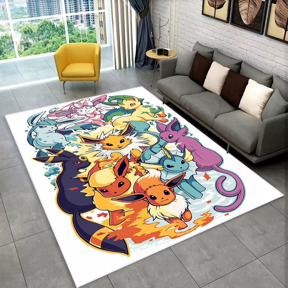 3D Cute Pokemon Cartoon Carpet Rug for Home Living Room Bedroom Sofa Doormat Decor,Child Play Area Rug Non - Slip Floor Mat Gift - FLUFFI
