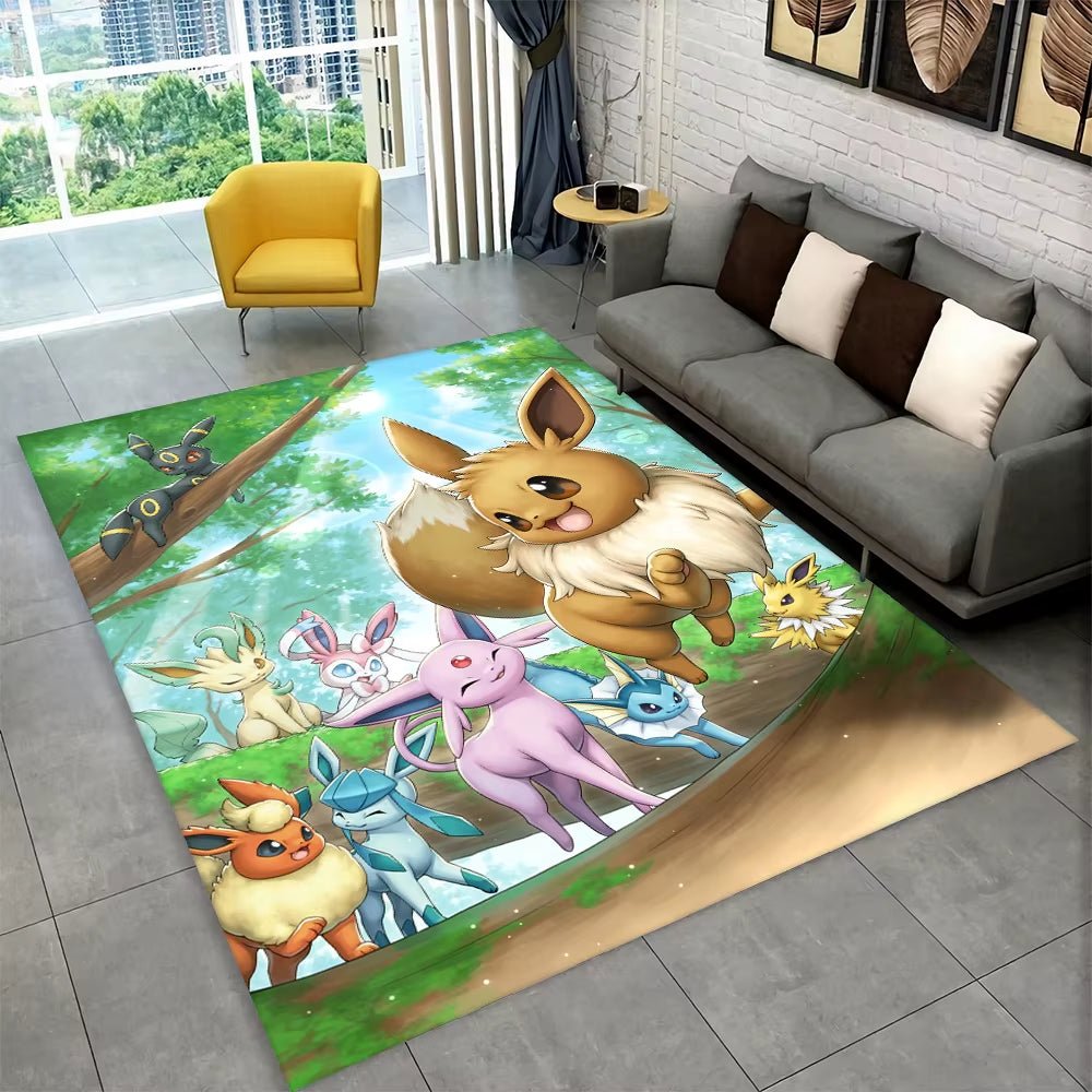 3D Cute Pokemon Cartoon Carpet Rug for Home Living Room Bedroom Sofa Doormat Decor,Child Play Area Rug Non - Slip Floor Mat Gift - FLUFFI