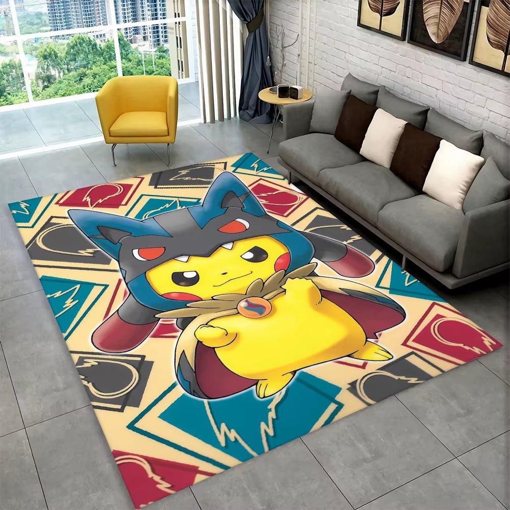 3D Cute Pokemon Cartoon Carpet Rug for Home Living Room Bedroom Sofa Doormat Decor,Child Play Area Rug Non - Slip Floor Mat Gift - FLUFFI