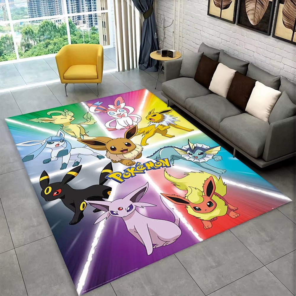 3D Cute Pokemon Cartoon Carpet Rug for Home Living Room Bedroom Sofa Doormat Decor,Child Play Area Rug Non - Slip Floor Mat Gift - FLUFFI