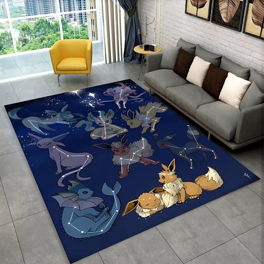 3D Cute Pokemon Cartoon Carpet Rug for Home Living Room Bedroom Sofa Doormat Decor,Child Play Area Rug Non - Slip Floor Mat Gift - FLUFFI
