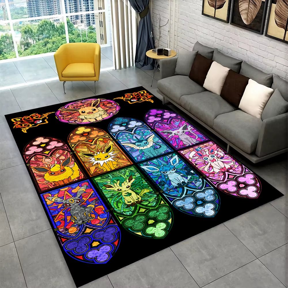 3D Cute Pokemon Cartoon Carpet Rug for Home Living Room Bedroom Sofa Doormat Decor,Child Play Area Rug Non - Slip Floor Mat Gift - FLUFFI
