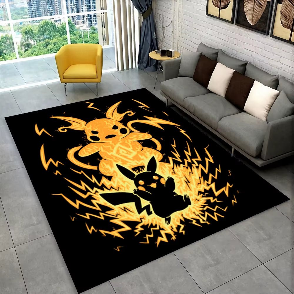 3D Cute Pokemon Cartoon Carpet Rug for Home Living Room Bedroom Sofa Doormat Decor,Child Play Area Rug Non - Slip Floor Mat Gift - FLUFFI