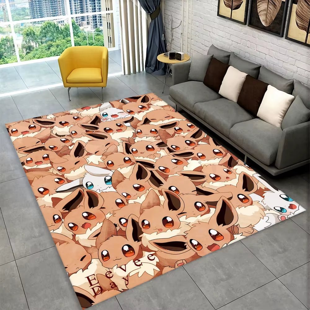 3D Cute Pokemon Cartoon Carpet Rug for Home Living Room Bedroom Sofa Doormat Decor,Child Play Area Rug Non - Slip Floor Mat Gift - FLUFFI