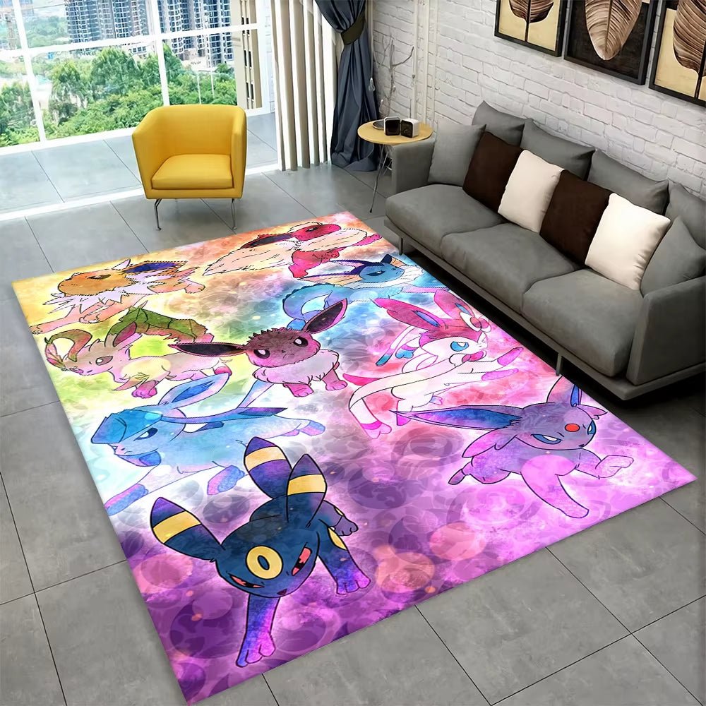 3D Cute Pokemon Cartoon Carpet Rug for Home Living Room Bedroom Sofa Doormat Decor,Child Play Area Rug Non - Slip Floor Mat Gift - FLUFFI