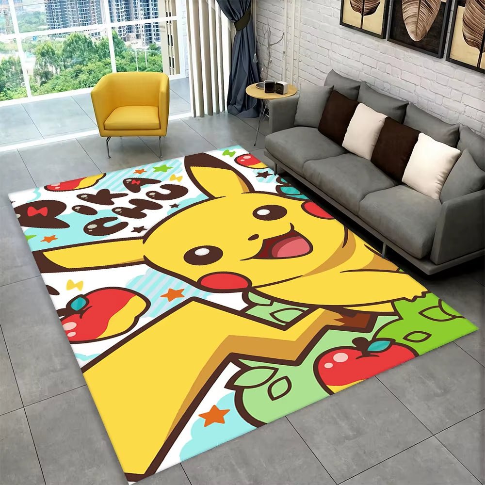 3D Cute Pokemon Cartoon Carpet Rug for Home Living Room Bedroom Sofa Doormat Decor,Child Play Area Rug Non - Slip Floor Mat Gift - FLUFFI