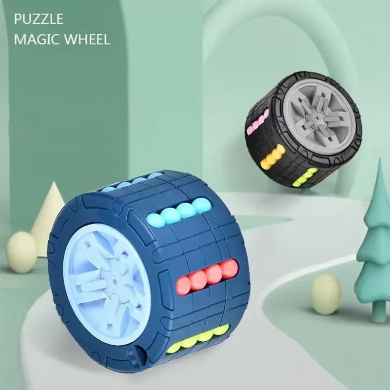 3D Cylinder Cube Toy Magical Bean Gyro Rotate Slide Puzzle Games Relieve Stress Children Educational Montessori Infant - FLUFFI