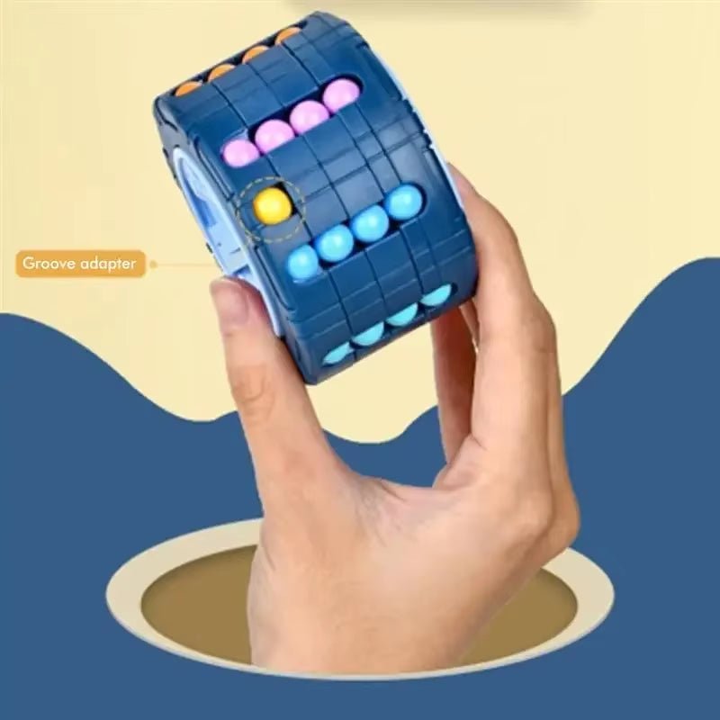 3D Cylinder Cube Toy Magical Bean Gyro Rotate Slide Puzzle Games Relieve Stress Children Educational Montessori Infant - FLUFFI
