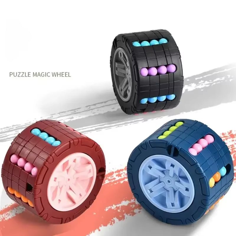 3D Cylinder Cube Toy Magical Bean Gyro Rotate Slide Puzzle Games Relieve Stress Children Educational Montessori Infant - FLUFFI