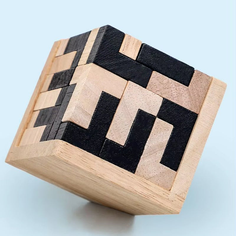 3D Wooden Puzzles IQ Toy 54Pcs L/ 54Pcs TH Shape Cube Educational Toys for Puzzle Enthusiasts, Intellectual Game - FLUFFI