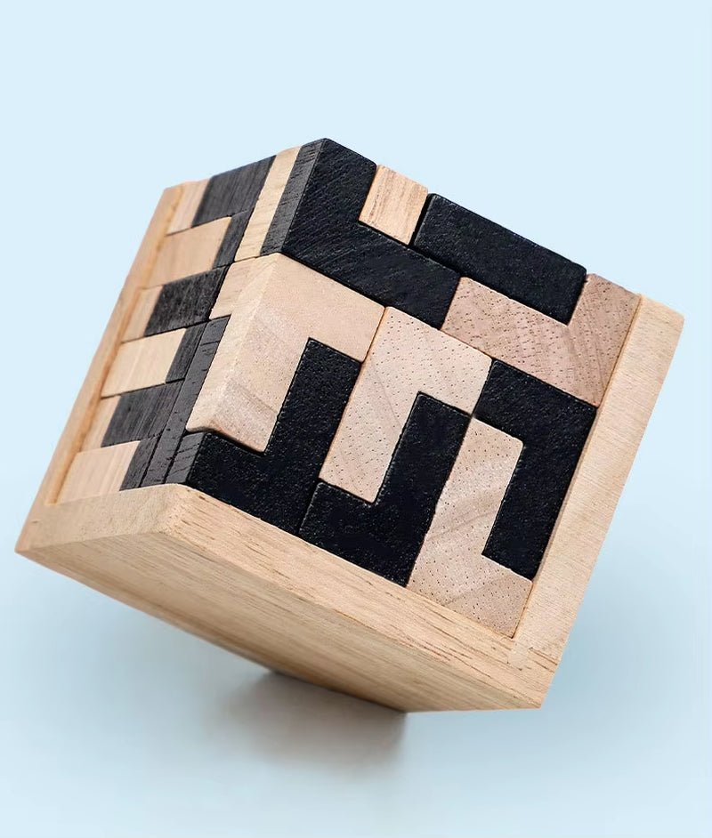 3D Wooden Puzzles IQ Toy 54Pcs L/ 54Pcs TH Shape Cube Educational Toys for Puzzle Enthusiasts, Intellectual Game - FLUFFI