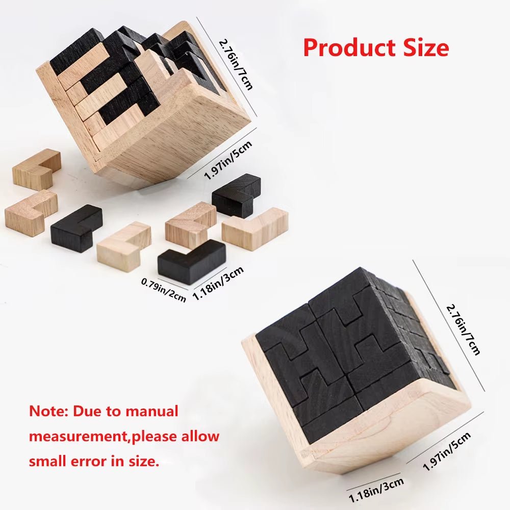 3D Wooden Puzzles IQ Toy 54Pcs L/ 54Pcs TH Shape Cube Educational Toys for Puzzle Enthusiasts, Intellectual Game - FLUFFI