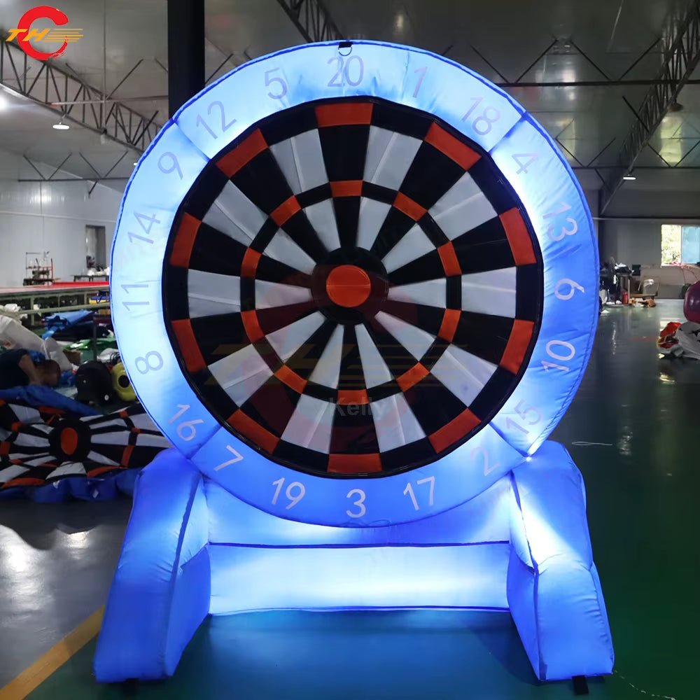 3M - 10Ft Oxford Inflatable Dart Board wi LED Lighting Golf Dart Toss Carnival Games for Sale - FLUFFI