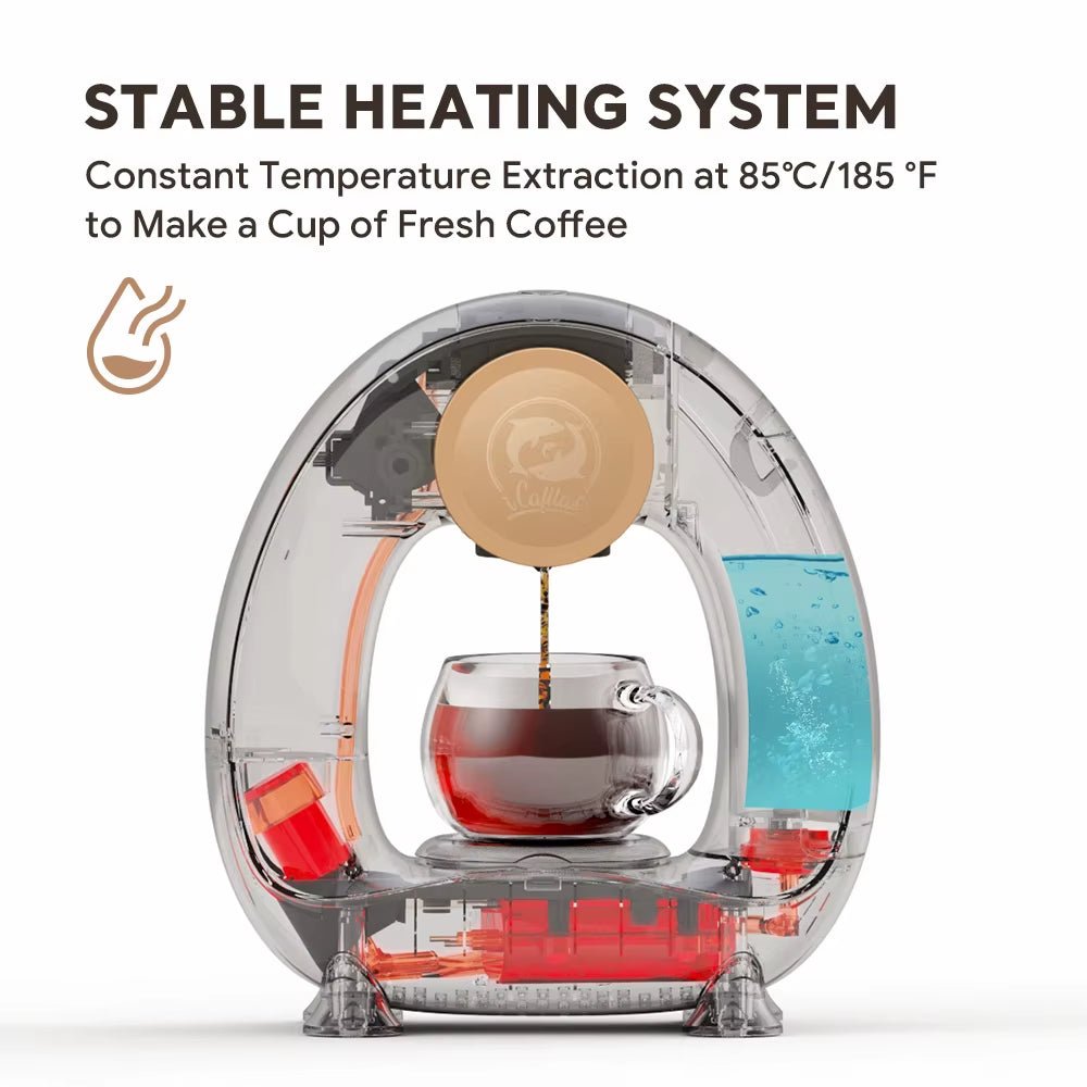 4 - 8 Oz Single Serve Coffee Maker 2 in 1 Americano Mini Coffee Machine Compatible with Coffee Ground &K Cup,Automatic Drip Coffee - FLUFFI