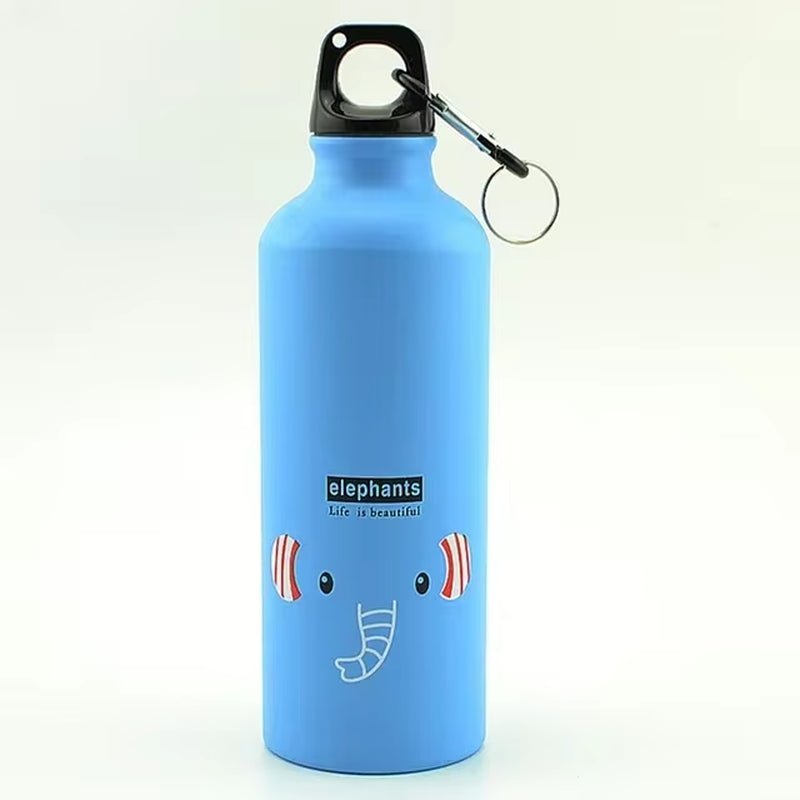 500ML Animal Pattern Outdoor Sports Aluminum Water Bottle Portable Water Cup Mountaineering Buckle Small Mouth Single Layer Cup - FLUFFI