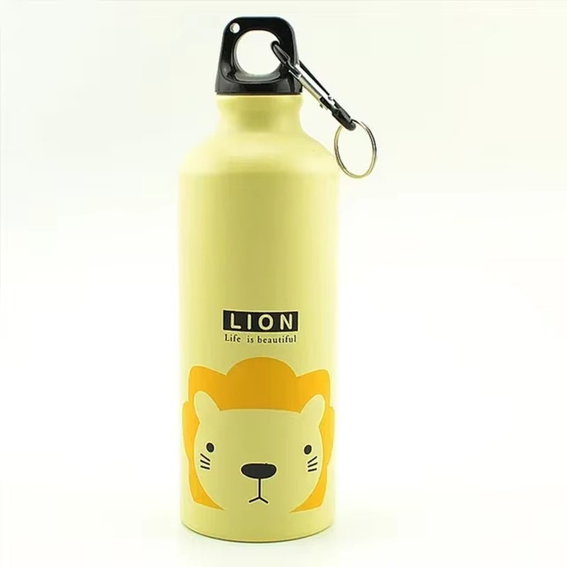 500ML Animal Pattern Outdoor Sports Aluminum Water Bottle Portable Water Cup Mountaineering Buckle Small Mouth Single Layer Cup - FLUFFI