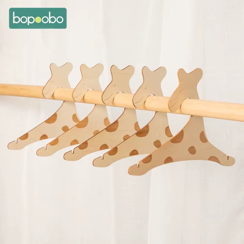 5PCS Baby Wooden Animal Clothes Hanger DIY Creative Hangers for Clothes Bath Towel Coat Durable Home Children'S Room Decoration - FLUFFI