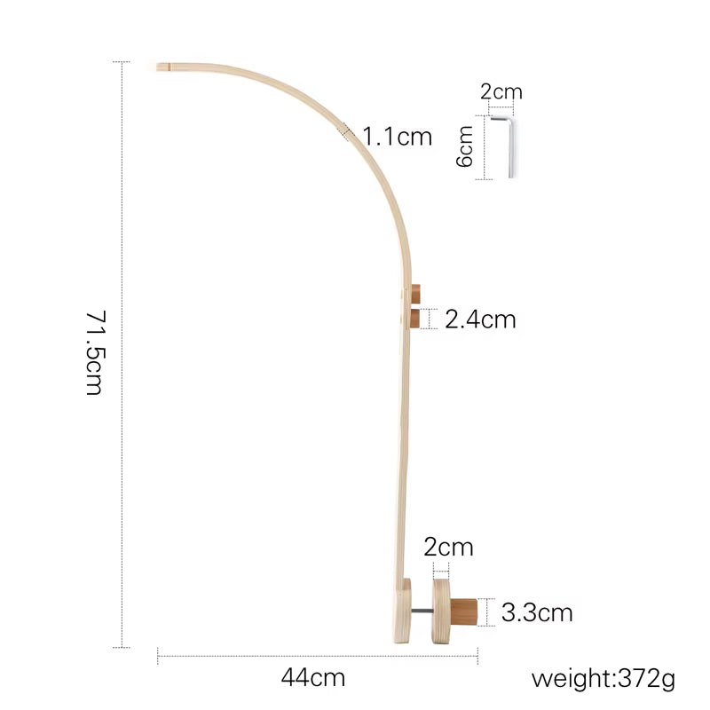 Newborn Panda Bamboo Leaf Bed Bell Toys 0-12 Months for Baby Crib Bed Wood Bell Mobile Toddler Carousel Cot Kid Musical Toy Gift