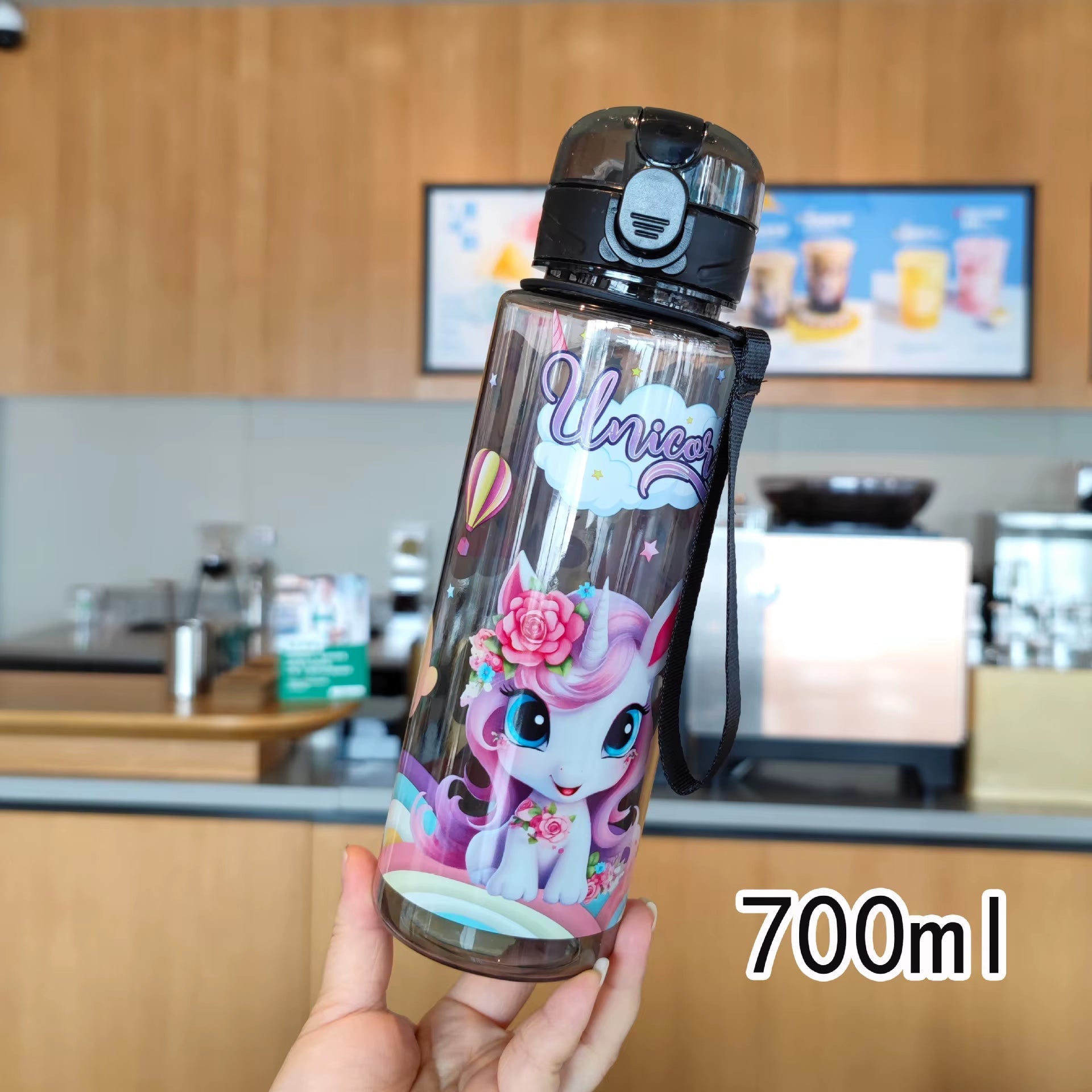 700Ml Cute & Durable Space Cup Bpa - Free Cute Unicorn Water Bottle Portable Water Bottle Flip Cup with Handle - FLUFFI
