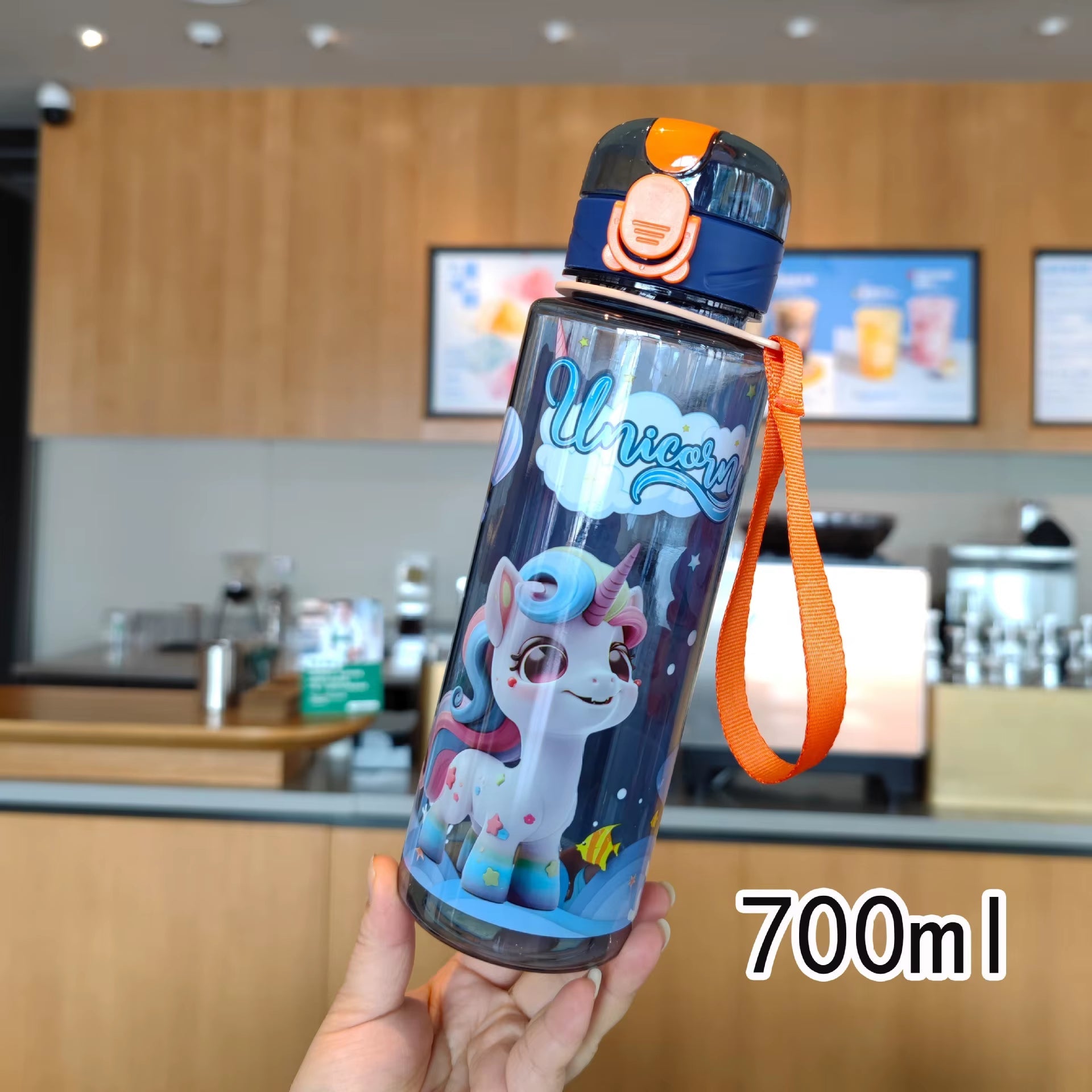700Ml Cute & Durable Space Cup Bpa - Free Cute Unicorn Water Bottle Portable Water Bottle Flip Cup with Handle - FLUFFI