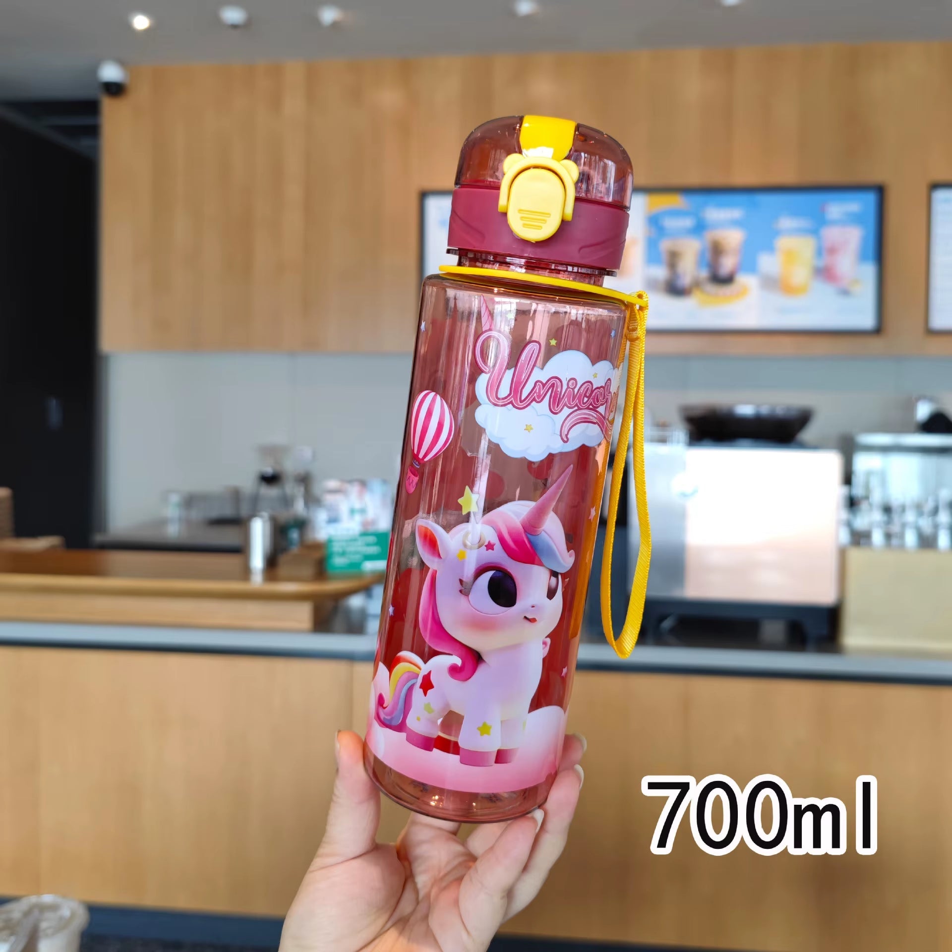 700Ml Cute & Durable Space Cup Bpa - Free Cute Unicorn Water Bottle Portable Water Bottle Flip Cup with Handle - FLUFFI