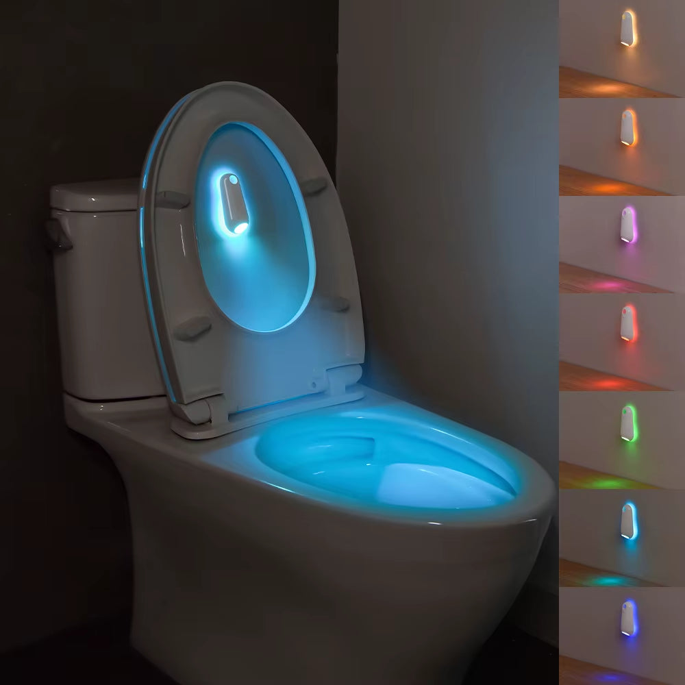 Toilet Night Light Motion Sensor Light Toilet Bowl Light RGB 7Color Changing for Bathroom Decoration LED Rechargeable LED Light