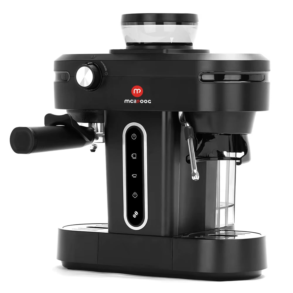 AC510 19Bar Semi Automatic Coffee Espresso Machine with Grinder & Steam Wand Espresso Maker - FLUFFI