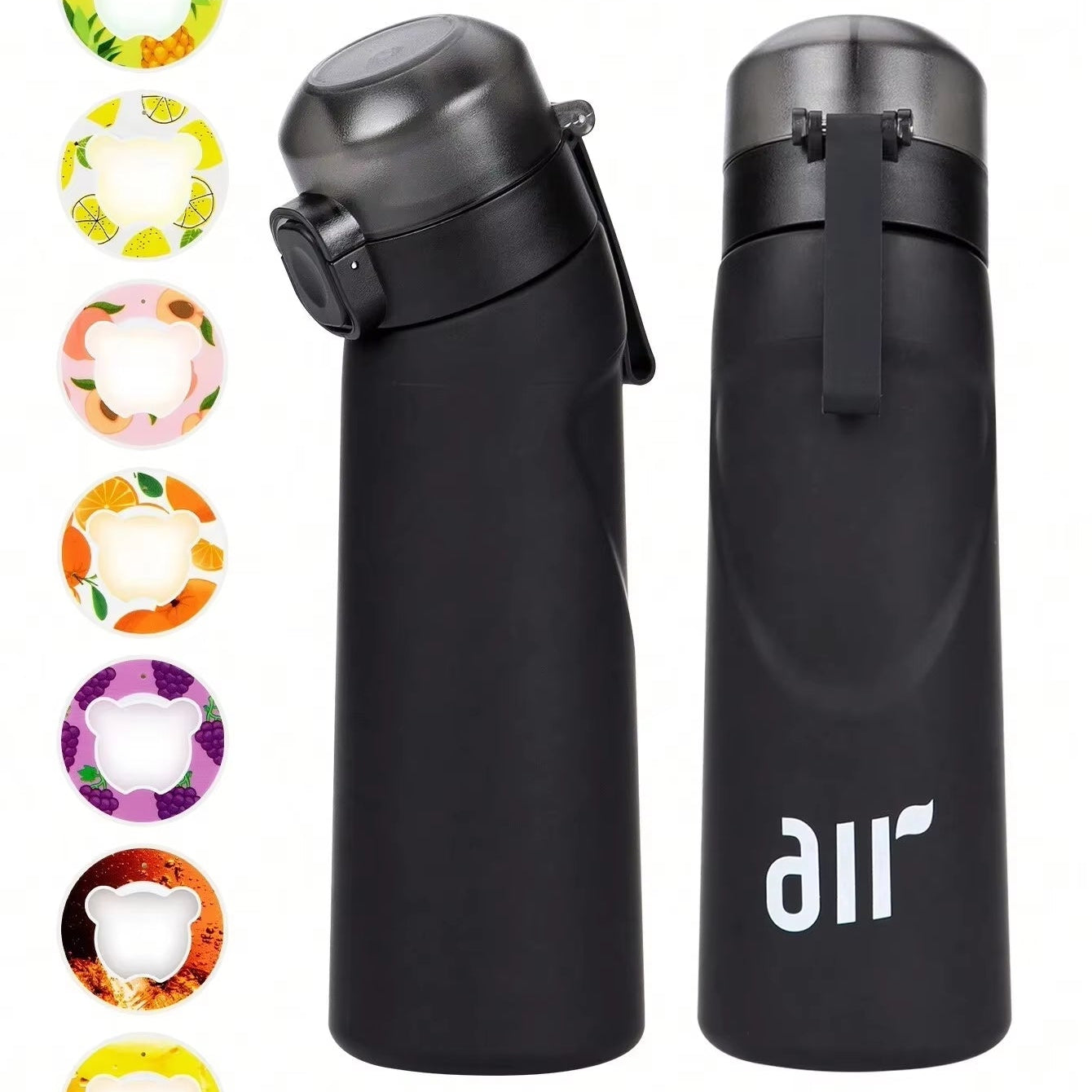Air Water Bottle with 1Pc Random Flavor Pods Portable Transparent with Straw Leak Proof Suitable for Outdoor Sports - FLUFFI