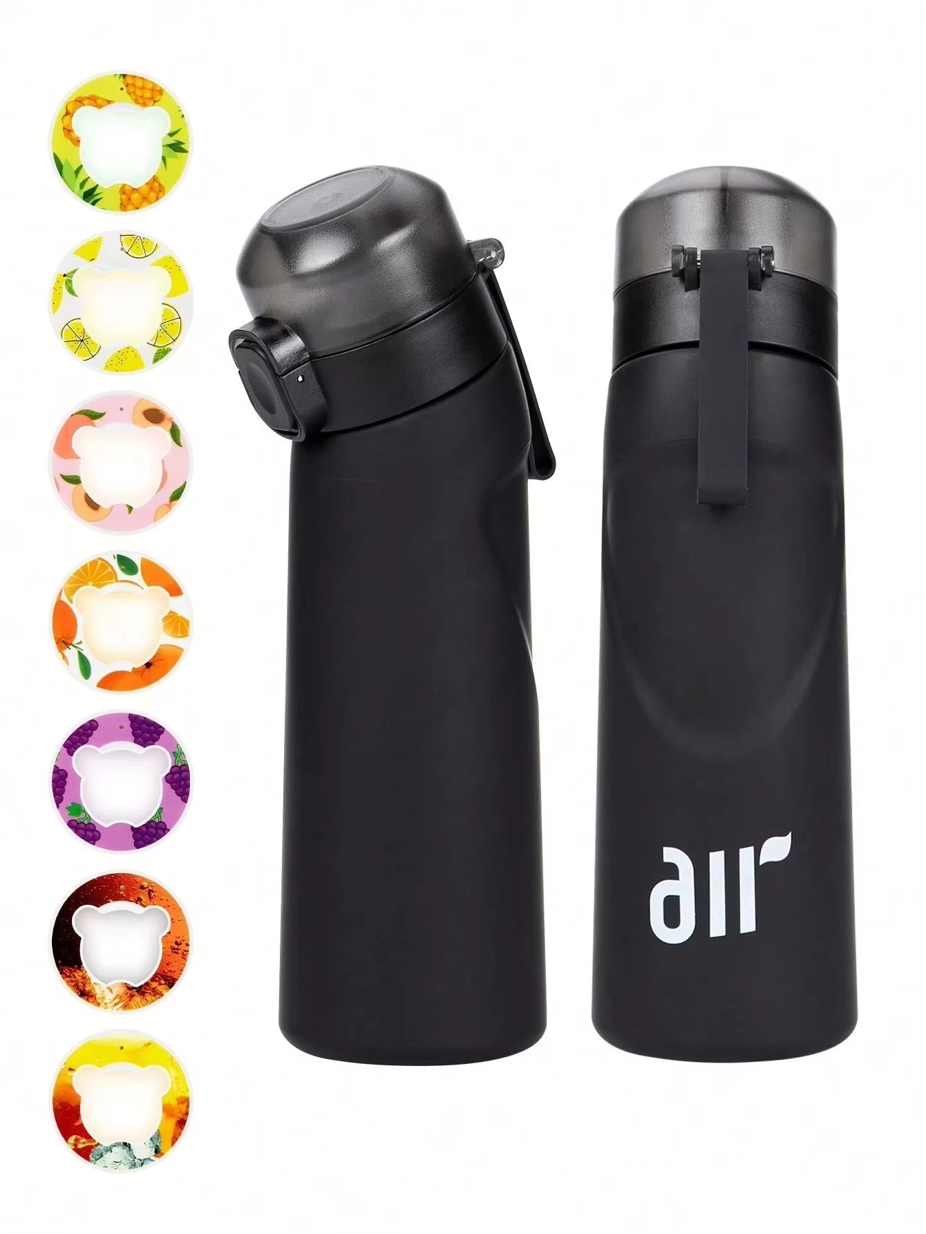 Air Water Bottle with 1Pc Random Flavor Pods Portable Transparent with Straw Leak Proof Suitable for Outdoor Sports - FLUFFI