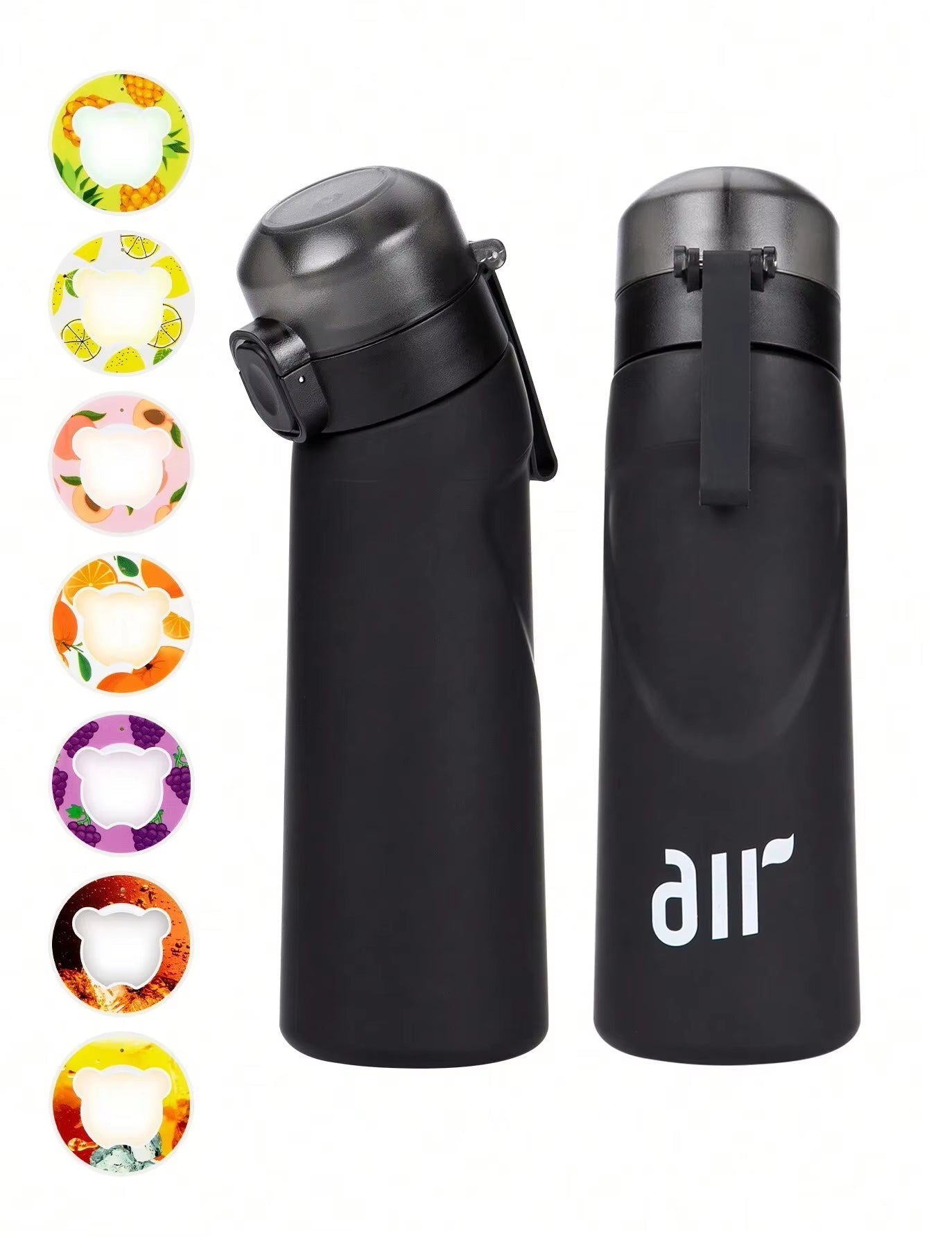 Air Water Bottle with 1Pc Random Flavor Pods Portable Transparent with Straw Leak Proof Suitable for Outdoor Sports - FLUFFI
