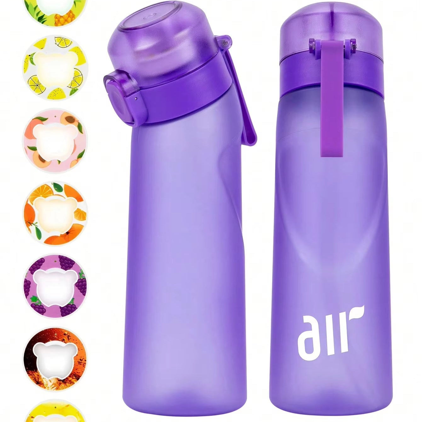 Air Water Bottle with 1Pc Random Flavor Pods Portable Transparent with Straw Leak Proof Suitable for Outdoor Sports - FLUFFI