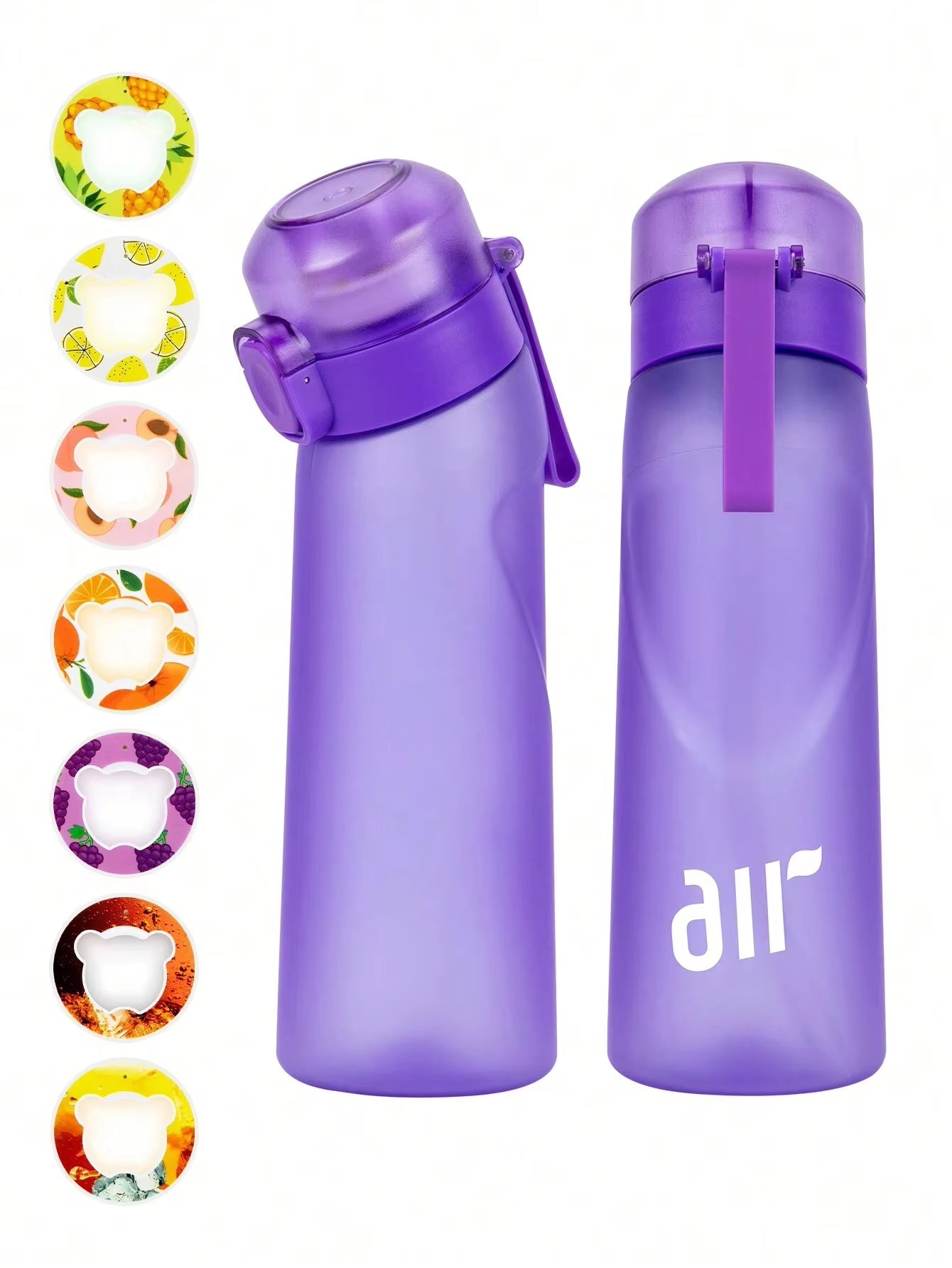 Air Water Bottle with 1Pc Random Flavor Pods Portable Transparent with Straw Leak Proof Suitable for Outdoor Sports - FLUFFI