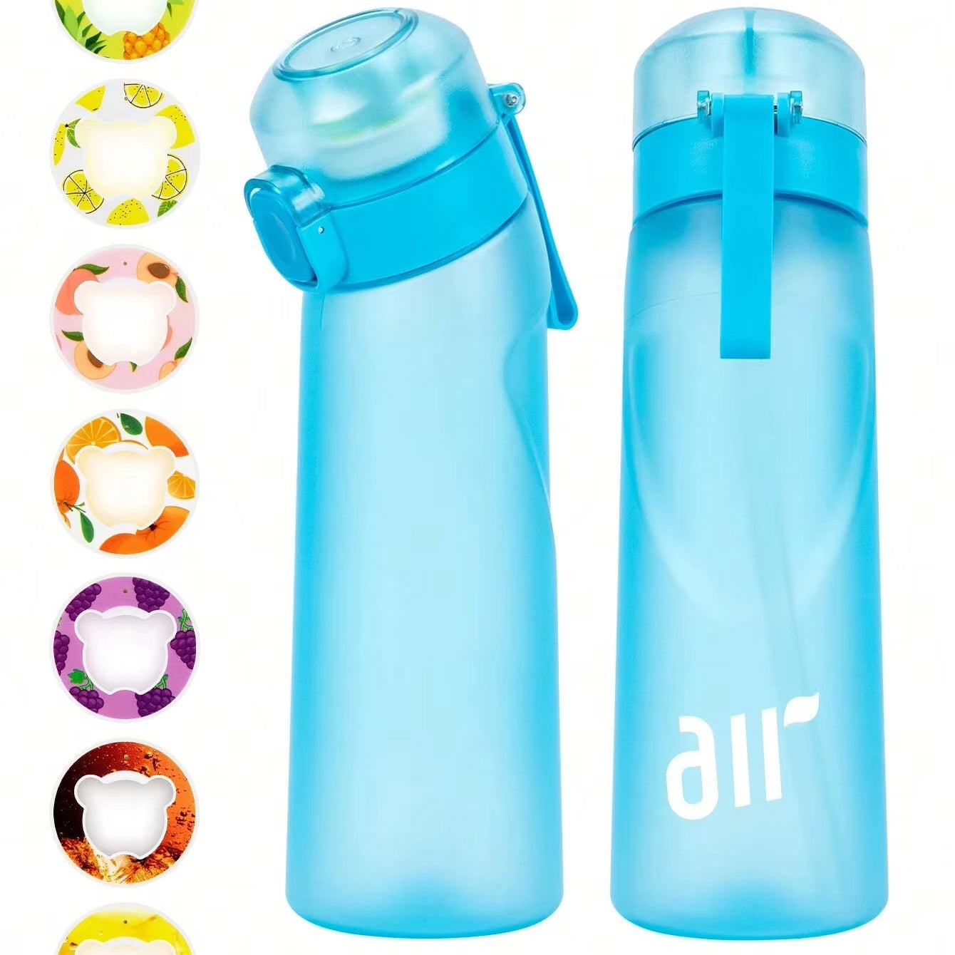 Air Water Bottle with 1Pc Random Flavor Pods Portable Transparent with Straw Leak Proof Suitable for Outdoor Sports - FLUFFI