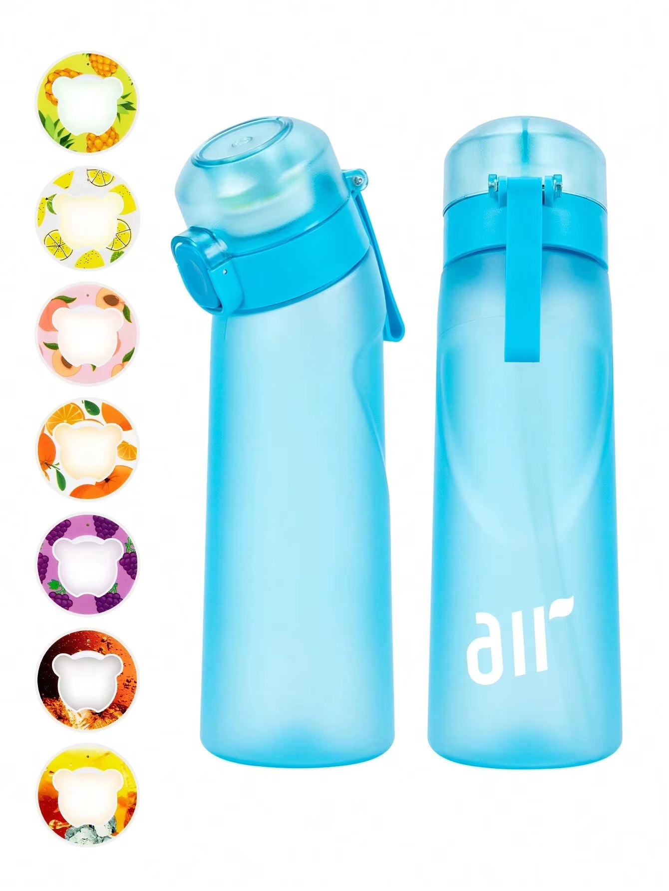 Air Water Bottle with 1Pc Random Flavor Pods Portable Transparent with Straw Leak Proof Suitable for Outdoor Sports - FLUFFI