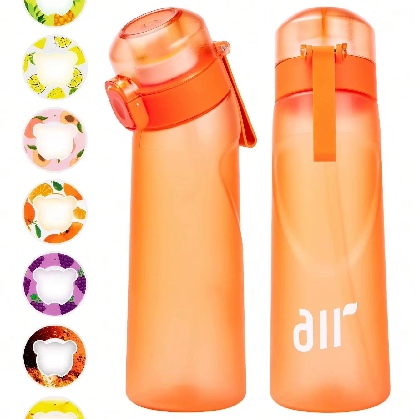 Air Water Bottle with 1Pc Random Flavor Pods Portable Transparent with Straw Leak Proof Suitable for Outdoor Sports - FLUFFI