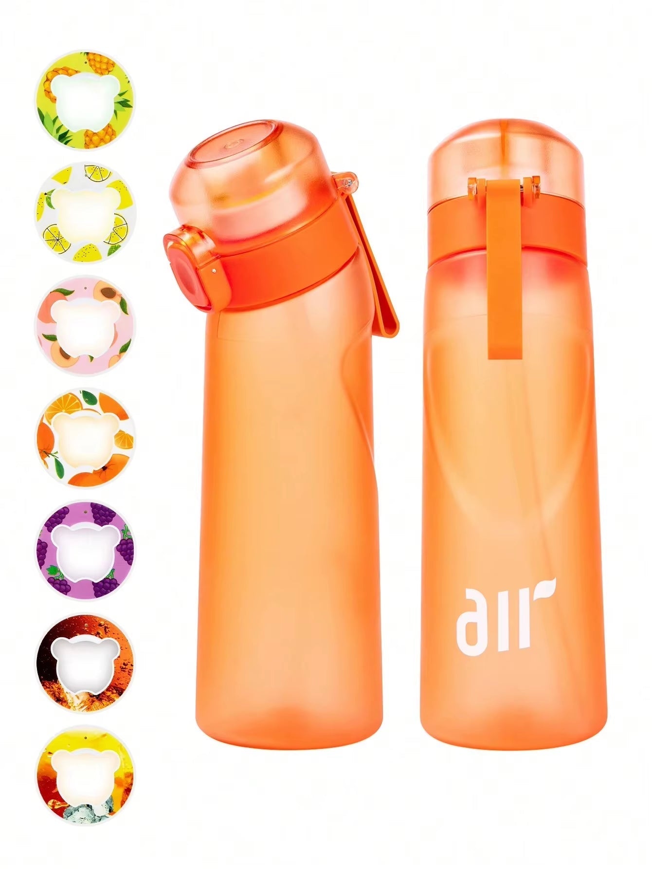 Air Water Bottle with 1Pc Random Flavor Pods Portable Transparent with Straw Leak Proof Suitable for Outdoor Sports - FLUFFI