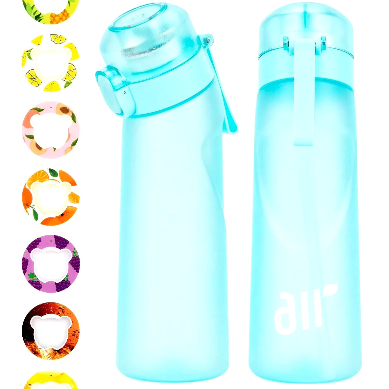 Air Water Bottle with 1Pc Random Flavor Pods Portable Transparent with Straw Leak Proof Suitable for Outdoor Sports - FLUFFI