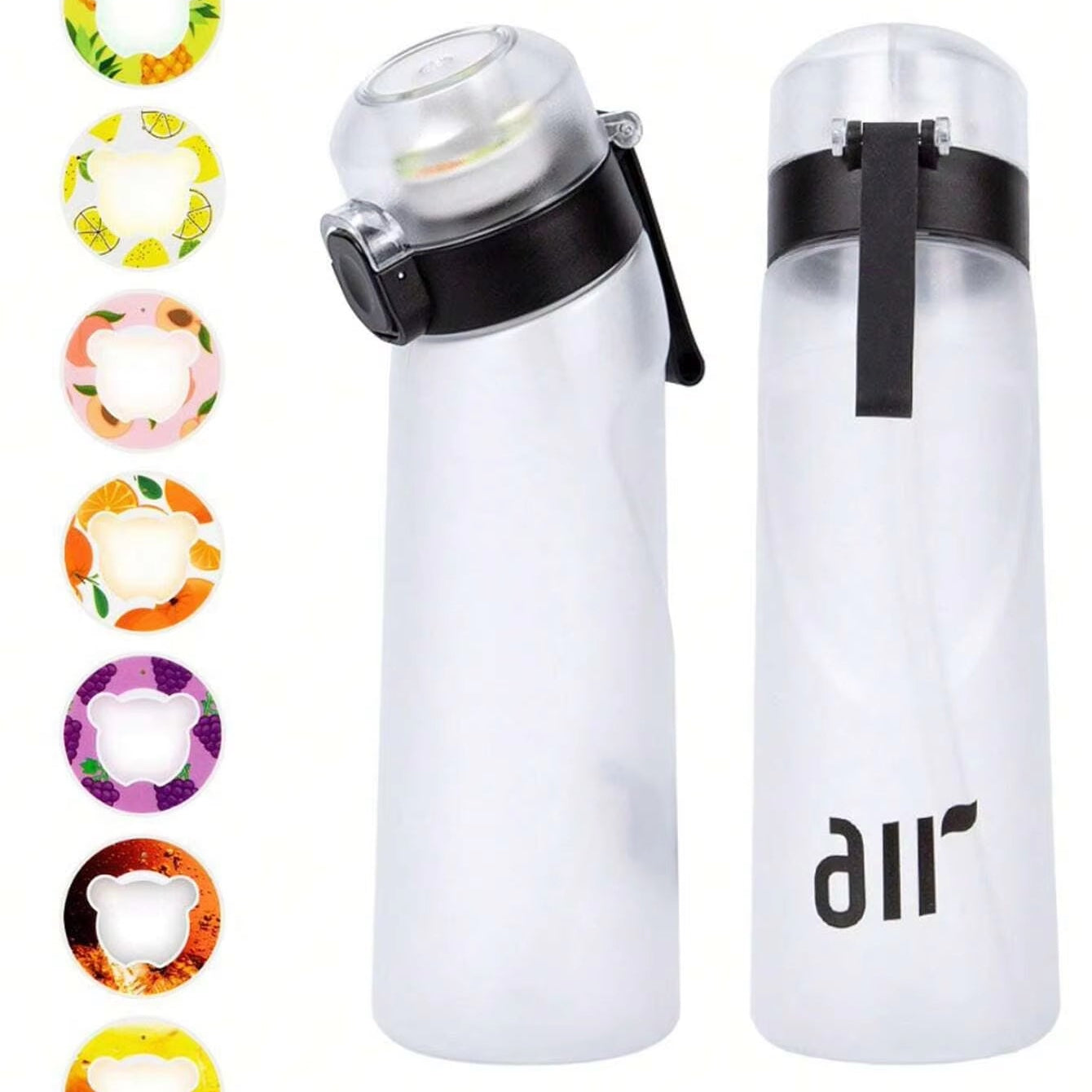 Air Water Bottle with 1Pc Random Flavor Pods Portable Transparent with Straw Leak Proof Suitable for Outdoor Sports - FLUFFI