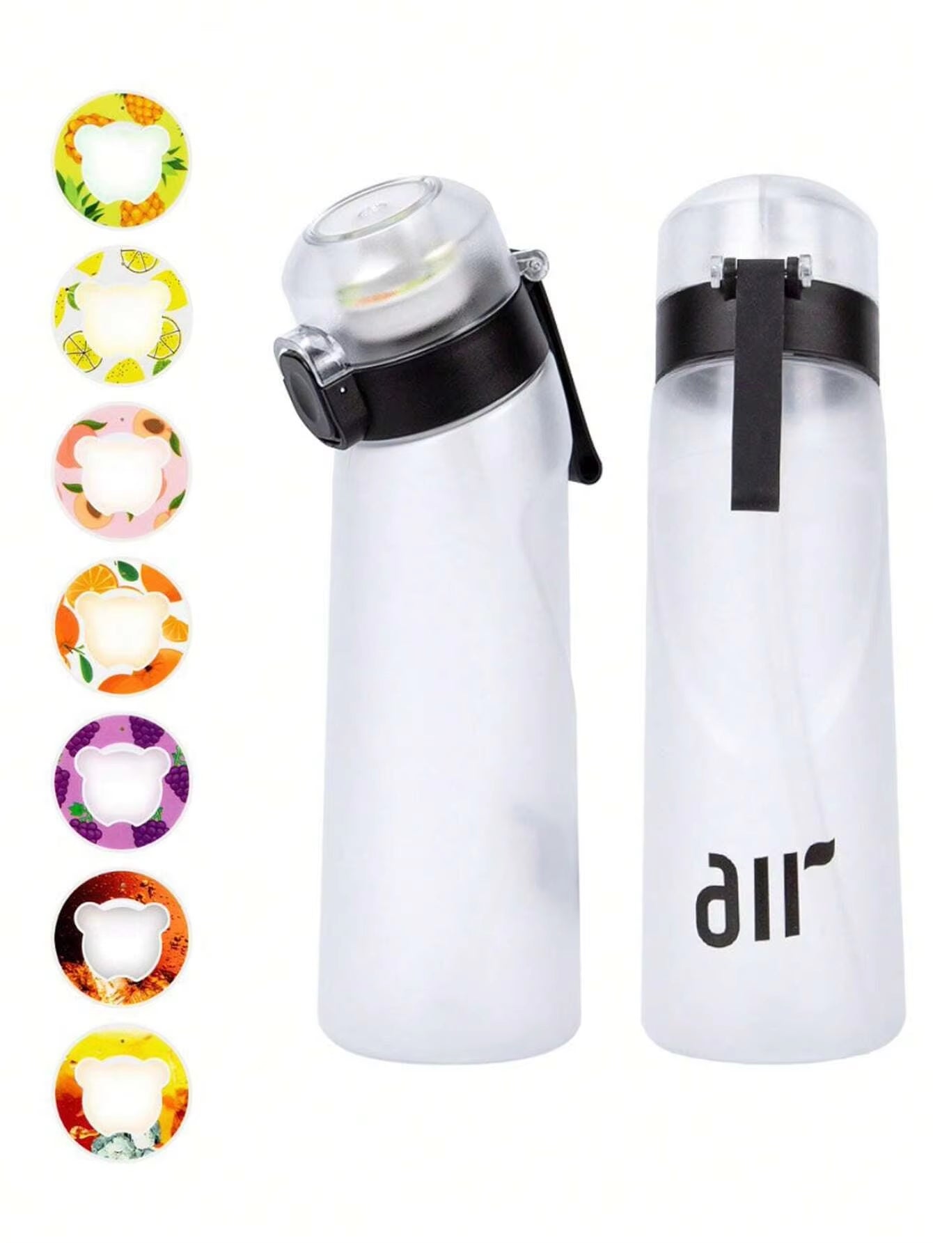 Air Water Bottle with 1Pc Random Flavor Pods Portable Transparent with Straw Leak Proof Suitable for Outdoor Sports - FLUFFI