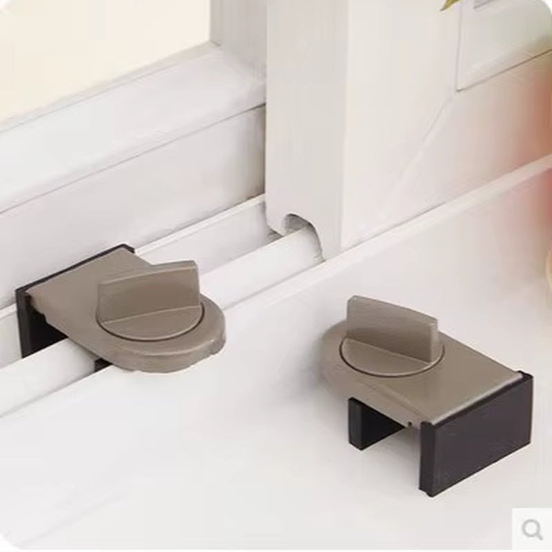 Aluminum Alloy Sliding Door and Window Safety Lock, Sliding Sash Stopper, Cabinet Locks Straps, Security Anti - Theft Lock - FLUFFI