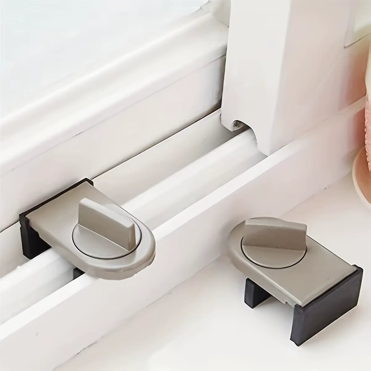 Aluminum Alloy Sliding Door and Window Safety Lock, Sliding Sash Stopper, Cabinet Locks Straps, Security Anti - Theft Lock - FLUFFI