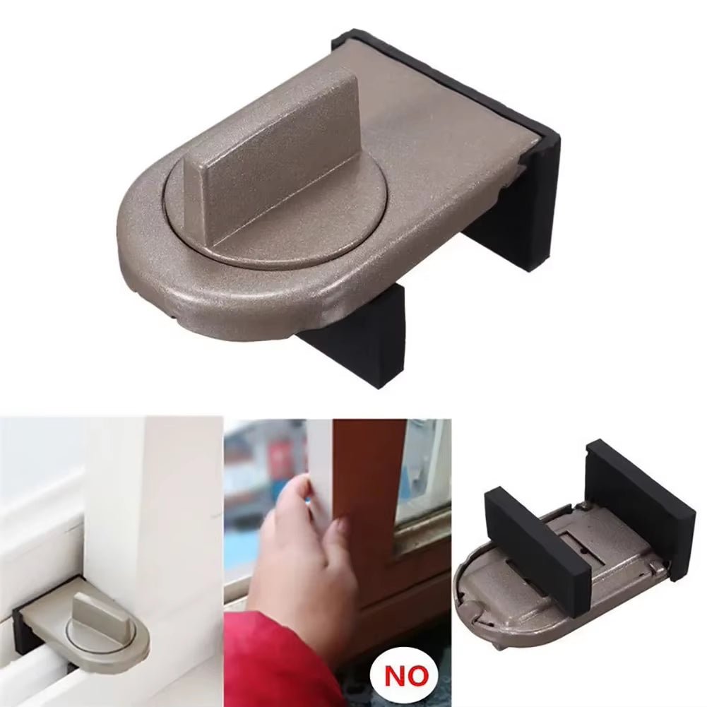 Aluminum Alloy Sliding Door and Window Safety Lock, Sliding Sash Stopper, Cabinet Locks Straps, Security Anti - Theft Lock - FLUFFI