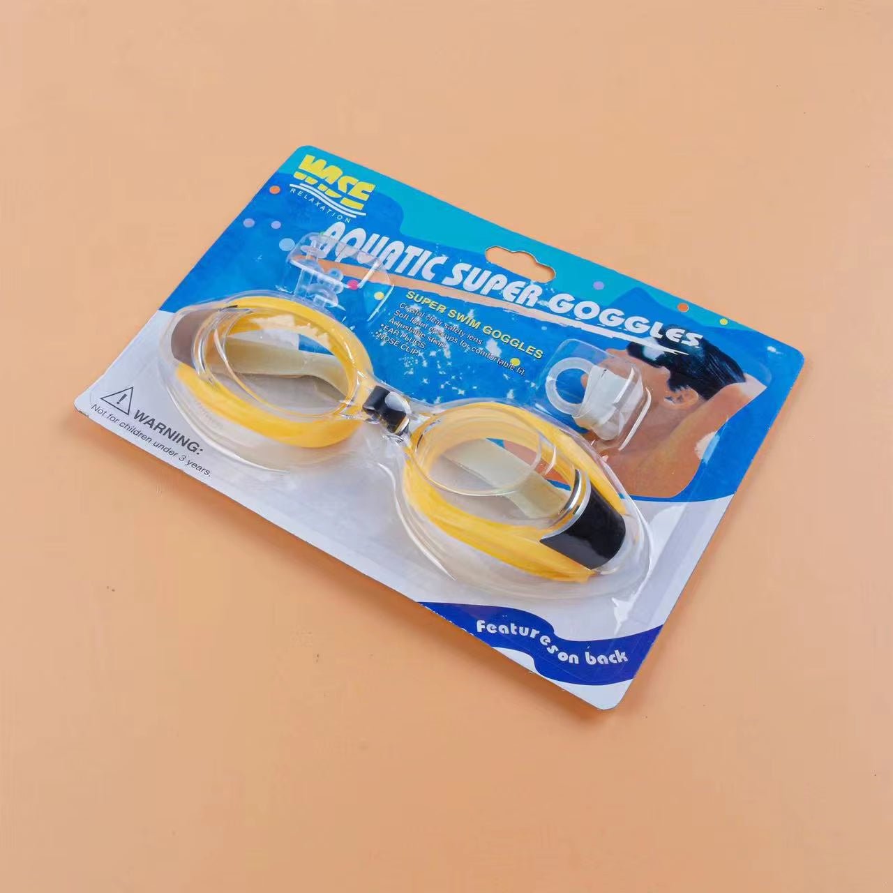 Anti - Fog Transparent Swimming Goggles Diving Adult and Children'S Goggles Free Nose Clip Earplugs Adjustable Elasticity - FLUFFI