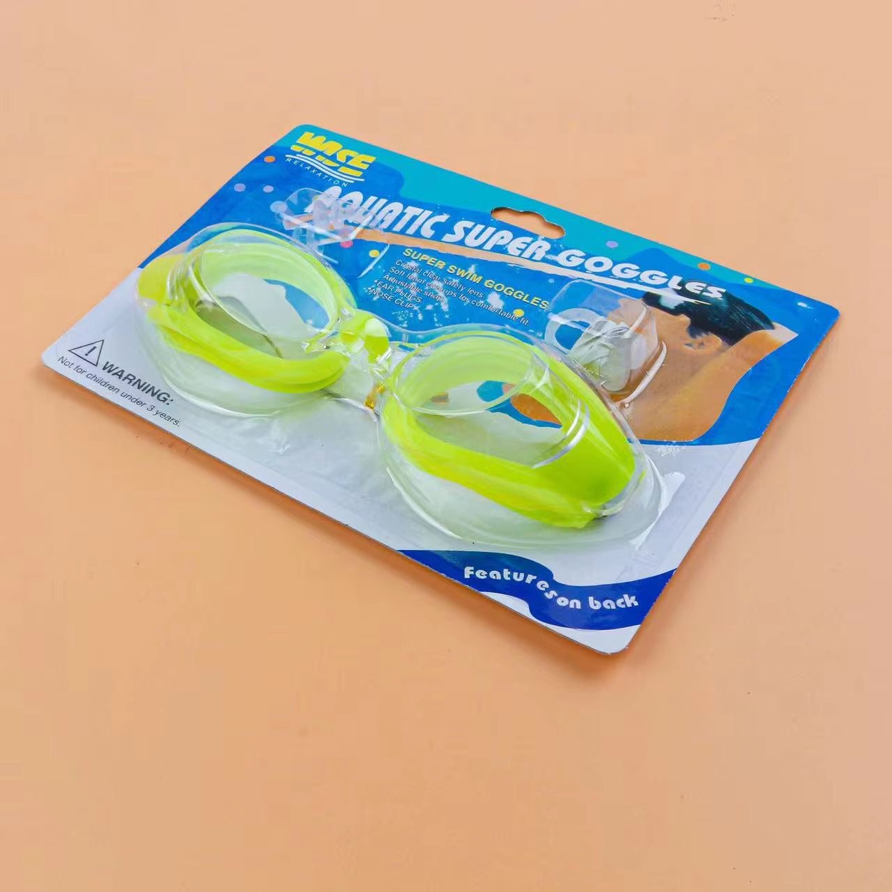 Anti - Fog Transparent Swimming Goggles Diving Adult and Children'S Goggles Free Nose Clip Earplugs Adjustable Elasticity - FLUFFI