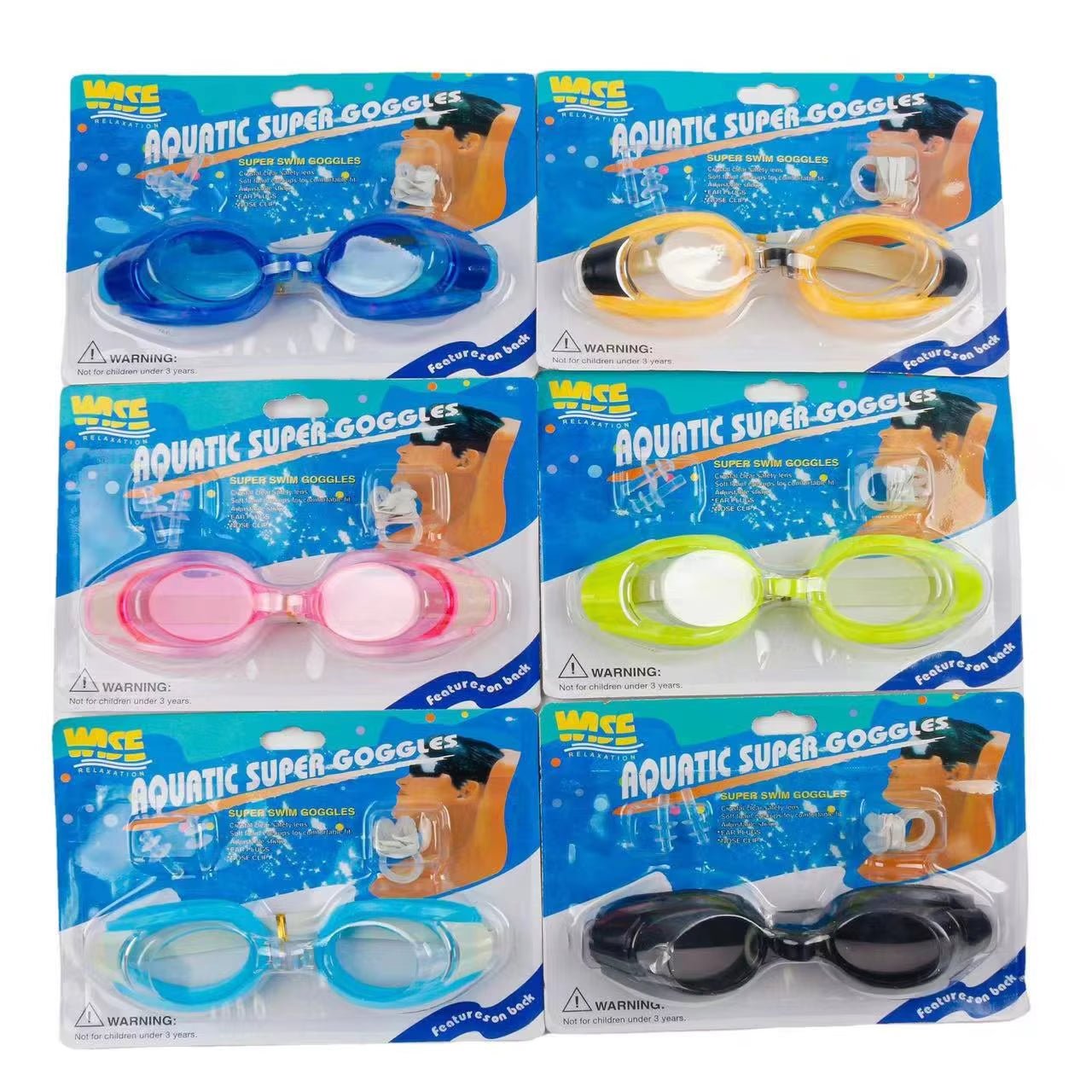 Anti - Fog Transparent Swimming Goggles Diving Adult and Children'S Goggles Free Nose Clip Earplugs Adjustable Elasticity - FLUFFI